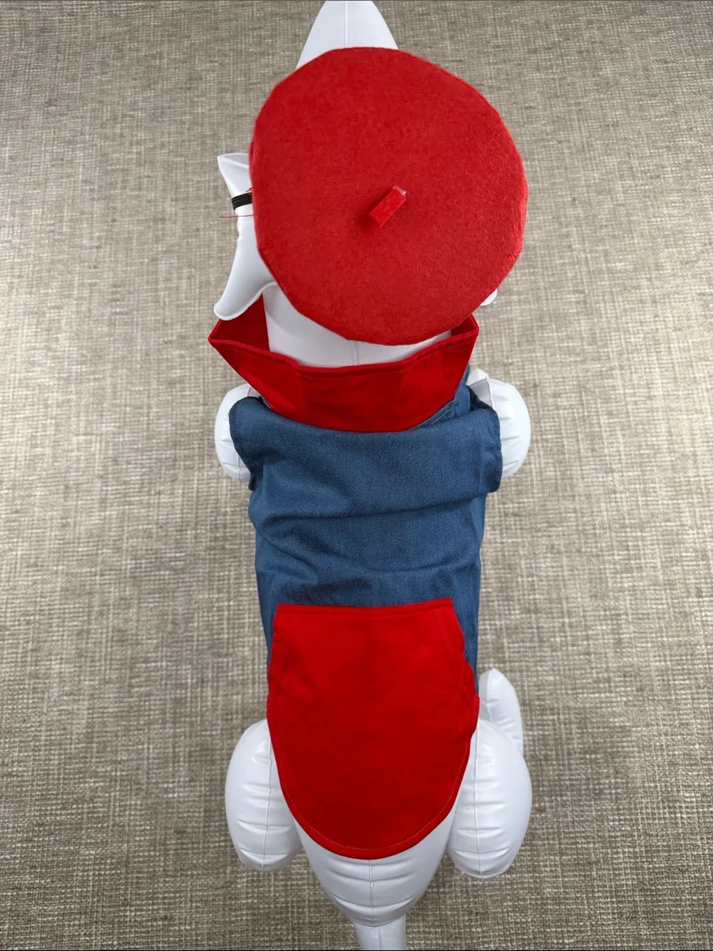 Red and Blue Dog vest with Cap